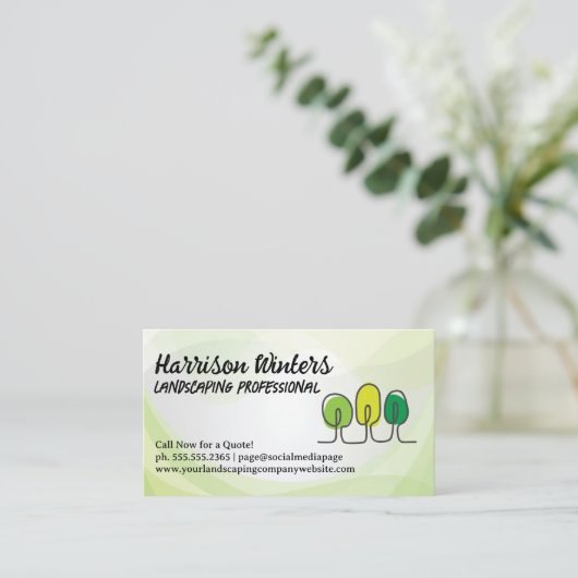 Bomen Doodles Logo | Landschapsarchitectuur Visitekaartje (Staand voorkant)