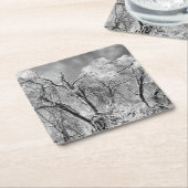 bomen draag winter kartonnen onderzetters (Schuin)