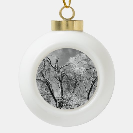 bomen draag winter keramische bal ornament (Voorkant)