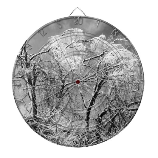 bomen dragen winter dartbord (Voorkant)