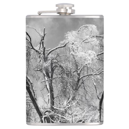 bomen dragen winter heupfles (Voorkant)