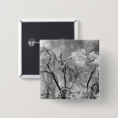 bomen dragen winter vierkante button 5,1 cm (Voorkant /achterkant)