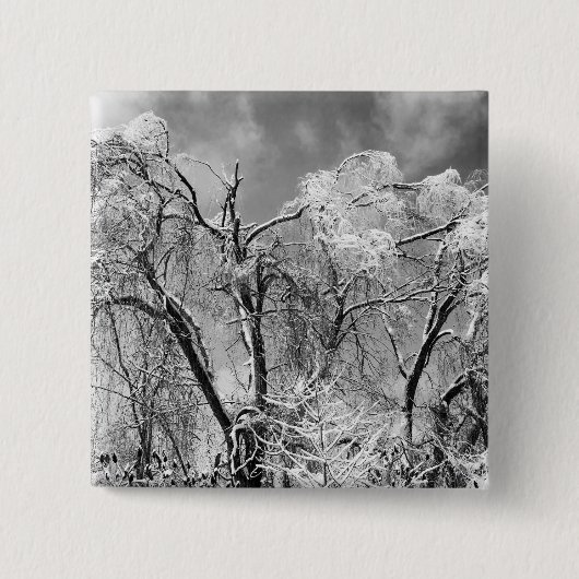 bomen dragen winter vierkante button 5,1 cm (Voorkant)