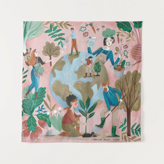 Bomen en aarde redden wandkleed (Voorkant)