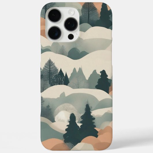 Bomen en bergen Boho Abstract Design Case-Mate iPhone Case (Achterkant)