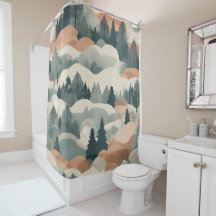 Bomen en bergen Boho Abstract Design