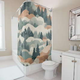 Bomen en bergen Boho Abstract Design Douchegordijn