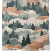 Bomen en bergen Boho Abstract Design Douchegordijn (Voorkant)