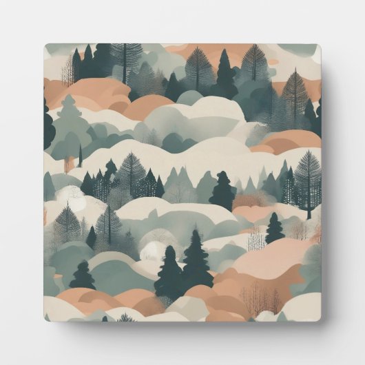 Bomen en bergen Boho Abstract Design Fotoplaat (Voorkant)