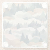 Bomen en bergen Boho Abstract Design Glazen Onderzetter (Achterkant)