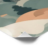 Bomen en bergen Boho Abstract Design Perfect Poster (Hoek)