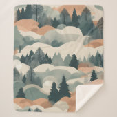 Bomen en bergen Boho Abstract Design Sherpa Deken (Voorkant)