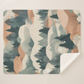 Bomen en bergen Boho Abstract Design Sherpa Deken (Voorkant (horizontaal))