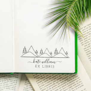 Bomen en Bergen Ex libris Rubberstempel
