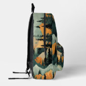 Bomen en bergen Sinaasappel en groen Bedrukte Rugzak (Links)