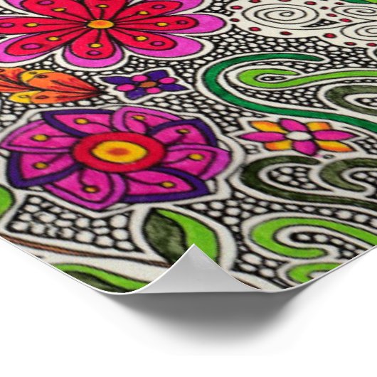 Bomen en bloemen poster (Hoek)