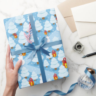 Bomen en Cadeaus Patroon kerstcadeaupapier Cadeaupapier