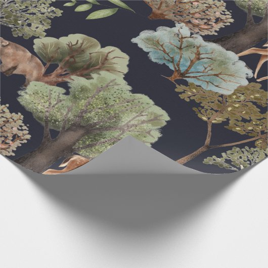 Bomen en dieren cadeaupapier (Hoek)
