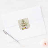 Bomen en geschenken vierkante sticker (Envelop)