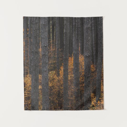 Bomen en goudherfstbladerbladeren wandkleed (Voorkant)