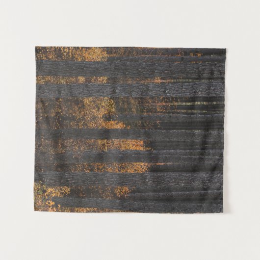 Bomen en goudherfstbladerbladeren wandkleed (Voorkant (horizontaal))