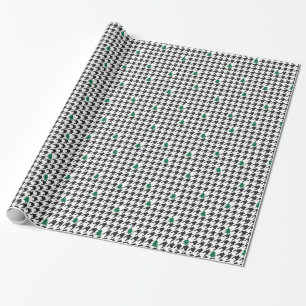 Bomen en Houndstooth Cadeaupapier
