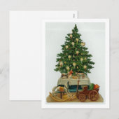  bomen en houten speelgoed feestdagenkaart (Voorkant / Achterkant)