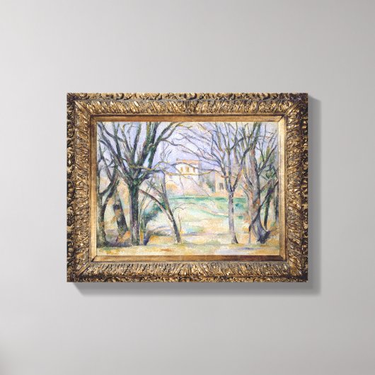 Bomen en huizen, 1885-86 canvas afdruk (Voorkant)