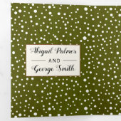 Bomen en lichten rustiek groen hout winter bruilof drieluik uitnodiging (Binnenzijde eerst)