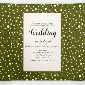 Bomen en lichten rustiek groen hout winter bruilof drieluik uitnodiging (Binnenkant midden)