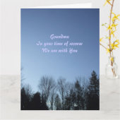 Bomen en lucht - Oma Sympathie Kaart (Gele Bloem)