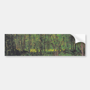 Bomen en ondergroei door Van Gogh Bumpersticker
