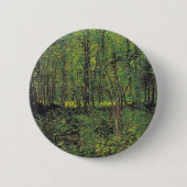 Bomen en ondergroei door Van Gogh Ronde Button 5,7 Cm (Voorkant)