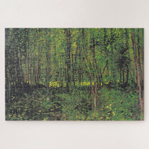 Bomen en ondergroei door Van Gogh schilderende kun Legpuzzel