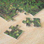 Bomen en ondergroei door Van Gogh schilderende kun Legpuzzel (Zijkant)