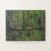 Bomen en ondergroei door Van Gogh schilderende kun Legpuzzel (Horizontaal)