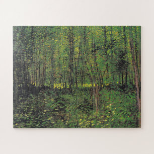 Bomen en ondergroei door Van Gogh schilderende kun Legpuzzel