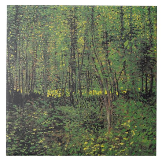 Bomen en ondergroei door Van Gogh Tegeltje (Voorkant)