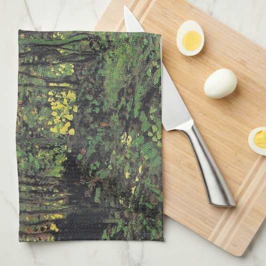 Bomen en ondergroei door Van Gogh Theedoek (Quarter Fold)