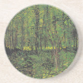 Bomen en ondergroei door Van Gogh Zandsteen Onderzetter (Voorkant)