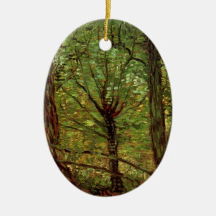 Bomen en ondergroei door Vincent van Gogh Keramisch Ornament