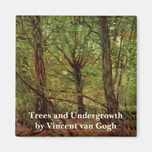Bomen en ondergroei door Vincent van Gogh Magneet (Voorkant)