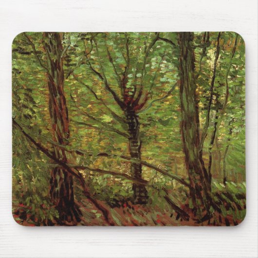 Bomen en ondergroei door Vincent van Gogh Muismat (Voorkant)