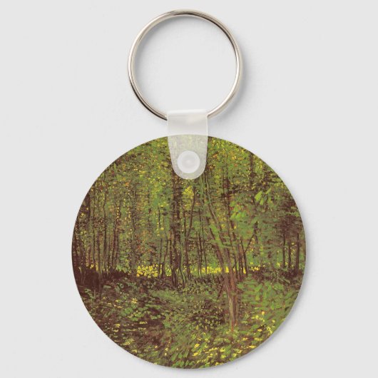 Bomen en ondergroei door Vincent van Gogh Sleutelhanger (Voorkant)