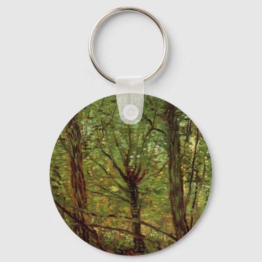Bomen en ondergroei door Vincent van Gogh Sleutelhanger (Voorkant)