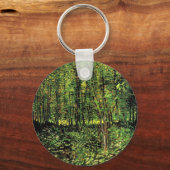 Bomen en ondergroei door Vincent van Gogh Sleutelhanger (Voorkant)