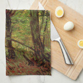 Bomen en ondergroei door Vincent van Gogh Theedoek (Quarter Fold)