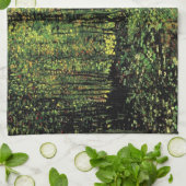 Bomen en ondergroei door Vincent van Gogh Theedoek (Gevouwen)