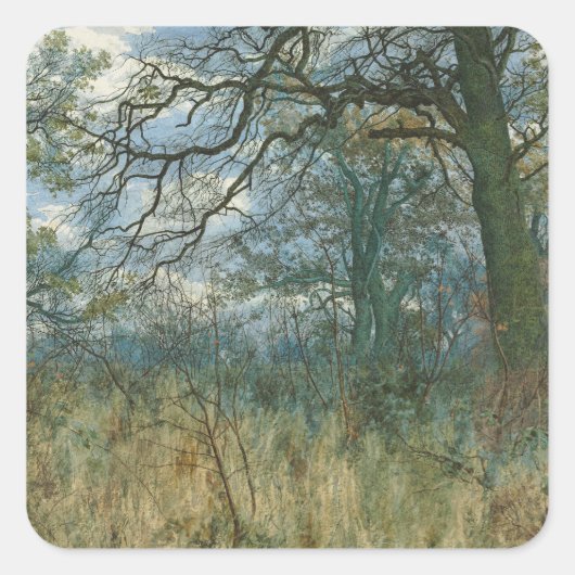 Bomen en ondergroei - William Fraser Garden Vierkante Sticker (Voorkant)