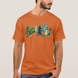Bomen en pijnbomen t-shirt
